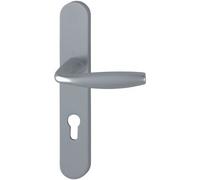 Hoppe Set of 2 New York Door Handles on Large Stainless Steel Plate - Lock Function