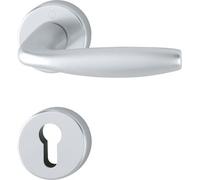 Hoppe Set of 2 New York Door Handles on Silver Rosette Function Key I