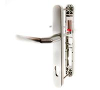 Hoppe Silver 'Birmingham' Pair Handle 92PZ or 92mm Sprung Lever UPVC Door Set, PVC PVCu Centre to centre fixings 215mm