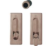 HOPPE Sliding Door Handle Set M464 - Without Lock, Square Rosette Toilet, Copper