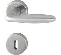 HOPPE Verona 2819351 Handle Set with Rosettes BB (Deadlock), Matt Stainless Steel