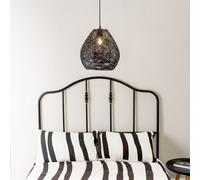 Hopper Black Paper Rope Easyfit Pendant Light Shade ValueLights Black 14 inches