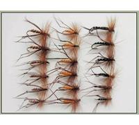 Hopper Trout Fishing Flies, 18 pack, Black, Orange and Olive, Choice of sizes Barbed or Barbless (Barbed, 10)