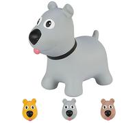 Hoppimals Tootiny Bouncy Animal, Bouncy Dog, Bouncy Toy from 1 Year & Bouncy Toy from 2 Years, Perfect for Gymnastics & Skill for Children, Packed in Gift Box, Includes Pump, Baby Bouncy Grey