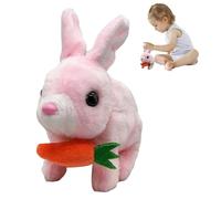 Hopping Bunny Toy - 6.7in Movable Interactive Rabbit Figure With Sound Feature, Battery Operated Jumping Plush Mechanism For Playtime | Easter Celebration, Kids Birthday Surprise Activities