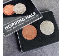 Hopping Half (Morgan Dollar and Queen Victoria Ancient Coin) Magic Tricks Coin Vanish Appear Magic Close Up Stage Illusions Gimmicks Mentalism Props (Standard Set)