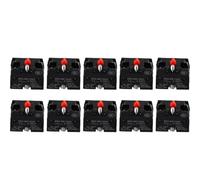 Hoppipola 10 Pcs ZB2-BE101C ZB2-BE102C Momentary Push Button Switch NO 10A 600V Snap-in Control Block Machine Panel