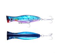 Hoppipola 16cm 41g Hard Popper Lure with Built-in Steel Balls, Realistic 3D Eye Topwater Bait for Predatory Fish in Sea and Lake Fishing(B)