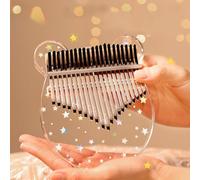 Hoppipola 17 Key Kalimba Thumb Piano Transparent Acrylic Finger Piano with Engraved Notes Musical Instrument for Beginners Adults
