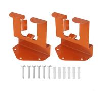 Hoppipola 2 Wall Mounted Grass Trimmer Rack Heavy Duty Steel Garage Storage Organizer for Shovel Rake Broom Mop Tools Orange 26x16x10cm
