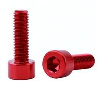 Hoppipola 2pcs M5 Hex-Headed for Bike Bottle Cage Screws, 15mm Anodized Aluminum Alloy Bolts for Secure for Bicycle Water Holder Mounting(RED)
