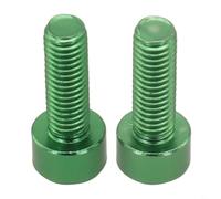 Hoppipola 2pcs M5 Hex-Headed for Bike Bottle Cage Screws, 15mm Anodized Aluminum Alloy Bolts for Secure for Bicycle Water Holder Mounting(GREEN)