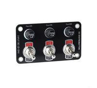 Hoppipola 3 6 Position Rocker Switch Panel 12V/24V with 10A Fuse Waterproof On Off for Marine Boat Yacht Car for Truck Black(B)