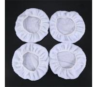 Hoppipola 4pcs 9-10 Inch Car Polishing Bonnet Pads, for Soft Wool Washable Buffer for Auto Detailing, Reusable Waxing Applicator, White