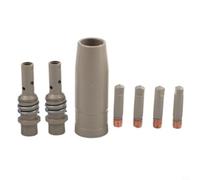 Hoppipola 7-piece welding nozzle set for 15AK MIG burners, copper tips with non-stick coating, nozzle and holder in 0.6-1.2 mm for metalwork (0.8 mm)