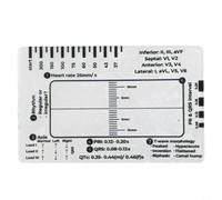 Hoppipola 7-Step Ruler for ECG Interpretation Transparent Measuring Tool Made of Plastic with Scale for Heart Rate Rhythm PR/QRS Interval and ST Range (2 Pieces)