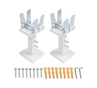 Hoppipola Adjustable Steel Radiator Floor Bracket for Panel Radiators, 14-21cm Height Support with Expansion Anchors, White and Silver Finish, 2 Pack