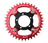 Hoppipola Aluminum Alloy 40/42T Chainring Adapter 01/02 Drive Motor, 104BCD E-for Bike Sprocket Wheel for Replacement Part(Red 32T)
