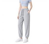 Hoppipola Casual Sweatpants Women's Long Four Seasons Grey | M-5XL sizes, loose fit design, high for waistband, waffle structure, can be worn all year round