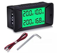 Hoppipola Digital DC Voltage and Current Meter 0-300V × 300A Power and Energy Tester with HTN LCD Display for Monitoring Electrical Systems Black (100A)