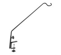 Hoppipola Duty Extensible Deck Hook, 76cm Adjustable Metal Shepherd's Hook for Bird Feeders, Plant Baskets, Lanterns, Outdoor Garden Decor, Black