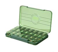 Hoppipola for Large Capacity Medicine Box for Elderly, Portable Pill Organizer with Sealed Storage for Three Meals for a Day, for Compact Travel Medication Case(Green)