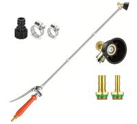 Hoppipola for Stainless Steel Sprayer Wand Garden Hose, All Metal Construction with Lockable Trigger, Adjustable Nozzle 1/4"" and 3/8"" Barb Connections(149cm)