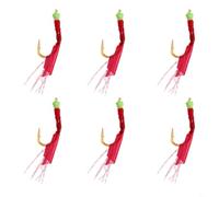 Hoppipola Glowing String Hook Rig with Lure Baits, Luminous Bean for Night Sea and Freshwater Fishing, for Red Plastic Metal, 10x3mm(10)