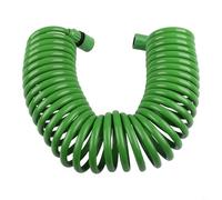 Hoppipola Green Recoil Garden Water Hose, Coiled Watering Pipe with Plastic Connectors for Courtyard Lawn, Flexible Indoor Outdoor Plant Irrigation, 10m(10M)
