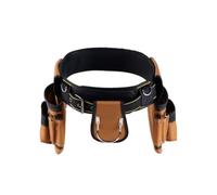 Hoppipola Heavy Duty Tool Belt Suspenders with Hammer Hook Adjustable 1200D Oxford Vest Pouch Set for Carpenters Electricians Construction Workers Black D