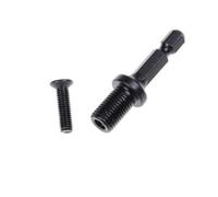 Hoppipola Hex Shank Drill Chuck Adapter 1/4 to 3/8 Inch and 1/2 Inch, Patented Locking Thrust Bearing Secure Clamping, Steel Black 2 Pack