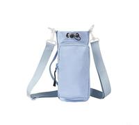 Hoppipola Insulated Water Bottle Bag with Zipper - Durable Bottle Holder Belt for Outdoor Travel Jogging Cycling, Blue