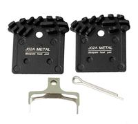 Hoppipola J02A for Bicycle Brake Pads Metal for BR-M8100 M7100 M666 M615 RS785, Strong Stopping Power No Noise, 1 Pair Black