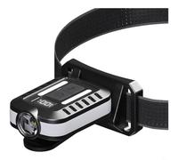 Hoppipola LED Rechargeable Headlamp with Battery Display, White Floodlight and for Red/Blue Modes, Type- Cap Clip Light for Outdoor Hiking