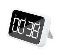 Hoppipola LED Timer with Loud Alarm, 99M59S Countdown & Stopwatch, for Memory Function, Adjustable Volume/Brightness, Magnetic Back Cooking Study Office(White)