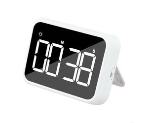 Hoppipola LED Timer with Loud Alarm, 99M59S Countdown & Stopwatch, for Memory Function, Adjustable Volume/Brightness, Magnetic Back Cooking Study Office(White)