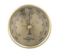 Hoppipola Multi-functional for Dial Type Barometer with Thermometer and Hygrometer Weather Station, Metal Indoor Outdoor Home Forecasting Device, Gold