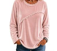 Hoppipola Oversize Women's Long Sleeve Lace Pullover for Velvet Oversize | Crew neck, long sleeves, velvety insert, pointed details, loose cut