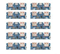 Hoppipola Pack of 10 Power Bank Charging Board with LED, Dual Output, Input, 2.4 A Charging Current for 3.7 V Lithium Battery, DIY Charging Module, Blue