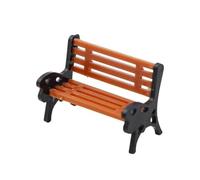Hoppipola Realistic Miniature Park Benches 10 Pieces for HO OO for Scale Model Trains, for Orange and Black ABS for Street Furniture for Railway Layouts 1:75 1:100 1:200