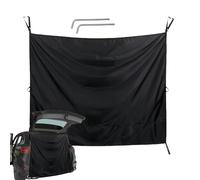 Hoppipola Rear Door Shower Curtain for RV Van Car Adjustable Privacy Panel & Window Sunshade Black Oxford Cloth Cover 70.87x90.55 Inch for Camping Travel
