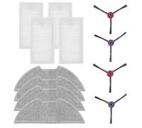 Hoppipola Replacement Parts for Eureka E20 Plus Robot Vacuum Cleaner, 4 Wipes and 4 Side Brushes Kit Made of Nylon and Microfibre for Thorough Cleaning