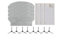 Hoppipola Replacement Parts for Eureka NER600 Vacuum Cleaner, 3 Filters, 4 Wipes, 8 Side Brushes, Nylon Microfiber Floor Cleaning Kit