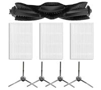 Hoppipola Replacement Set Main Brush Side Brushes Filter for ILIFE V20, for Vyzzle D10, for Laresar L10, for Lydsto R1D Edge, for Roidmi Eve Rook S Vacuum Cleaner Accessories