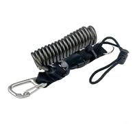 Hoppipola Retractable Diving Safety Lanyard, for Stainless Steel Spring Cord with Non-Slip Coat, 7.5 to 30cm Extendable Quick Release for Underwater Gear(Black)