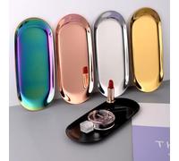 Hoppipola Stainless Steel Storage Compartment 23 x 9.5 cm Serving Plate for Jewellery Fruit Cosmetics Rustproof Silver