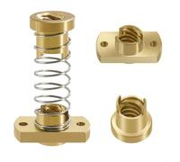 Hoppipola T8 Brass Anti-Backlash Nut Spring Loaded for 8 mm Threaded Rod Compatible with CR10/CR-10S/Ender-3/Ender 3 Pro for M3 Attachment 17.5 mm