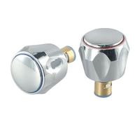 Hoppipola Tap Reviver Conversion Kit 1/2"" for Replacement Heads Thread Basin Sink for Washer - Chrome Self-Tapping Bathroom and Kitchen Mixer Taps, Includes 2 Handles, 2 Copper Valves, Screws