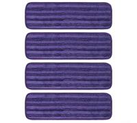 Hoppipola Thickened Reusable Mop Pads for Swiffer PowerMop System, Microfiber Washable Refills 13-15 Inch Mops, for Dual-Side Cleaning Cloths Hardwood Laminate Stone, 4 Pieces(Purple)