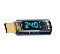 Hoppipola USB C Tester 240W Pack of 2 LED Digital Display for Voltage Current Transparent Housing 40Gbps Data Transfer 8K Video for USB4 Type C Adapter